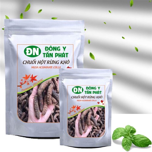 Chuối hột rừng khô Đông Y Tấn Phát, hai loại túi 1kg và 500g