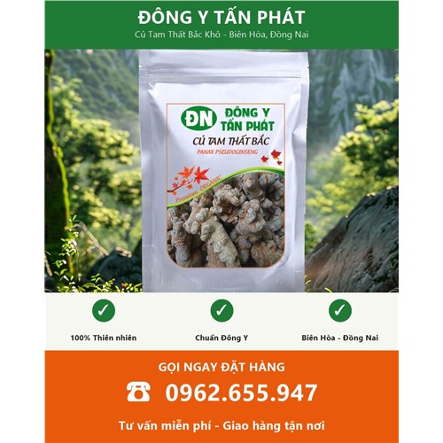 Đặt mua củ tam thất bắc khô giao hàng toàn quốc từ Biên Hòa Đồng Nai